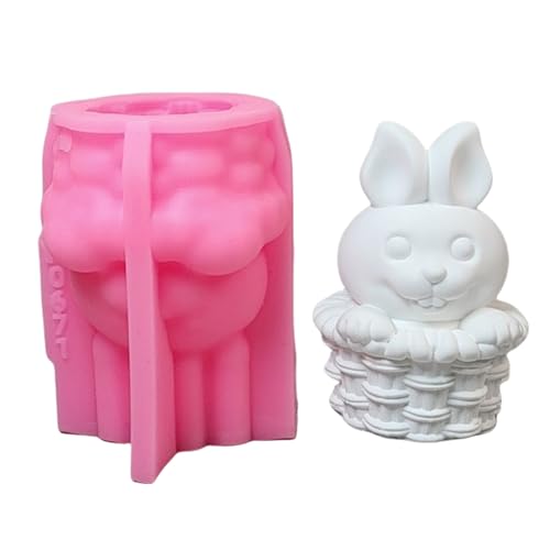 Silikonformen in Form eines Korbkaninchens, Epoxidharzformen für Fondant, Silikonformen für Schokolade, Kuchen, Süßigkeiten von Ldbuejiaja