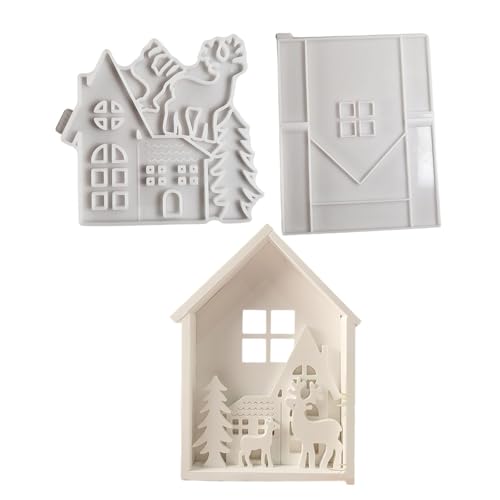 Tragbares Weihnachts Rentierhaus Schimmelpilz Set Für Handwerk Und Die Heimdekoration Robustes Silikon Und Gipsoption Handgefertigtes Kunstwerkzeug von Ldbuejiaja