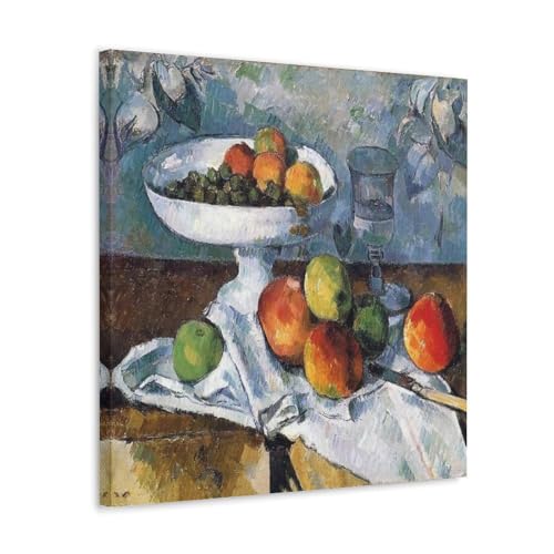 LdinMEX Paul Cézanne Artwork – Stillleben mit Obstschale, Druck, Poster, Bild, Druck, Wandkunst, Gemälde, Leinwand, Kunstwerke, Geschenkidee, Raumästhetisch, 40 x 40 cm von LdinMEX