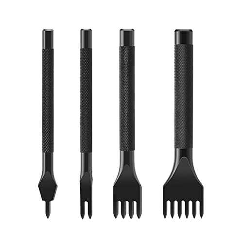 Ldirect 4 mm Lederlochstanze, Schwarz, Kohlenstoffstahl, 6 Sets, Schlicht von Ldirect