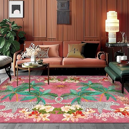 Ldiuttu Groß Teppiche 180 x 250 cm Wohnzimmer Modern Teppiche Rutschmatte Schlafzimmer Teppich Waschbarer Weiche Heimbüro Teppich modern Blume Pflanze rosa grün Ldiuttu Groß Teppiche 180 x 250 cm Wohnzimmer Modern Teppiche Rutschmatte Schlafzimmer Teppich Waschbarer Weiche Heimbüro Teppich modern Blume Pflanze rosa grün von Ldiuttu