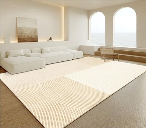 Ldiuttu Groß Teppiche Wohnzimmer 180 x 250 cm Teppiche Schlafzimmer Rutschmatte Schlafzimmer Waschbarer Weiche Heimbüro Teppich Modernes geometrisches Orange-Beige von Ldiuttu