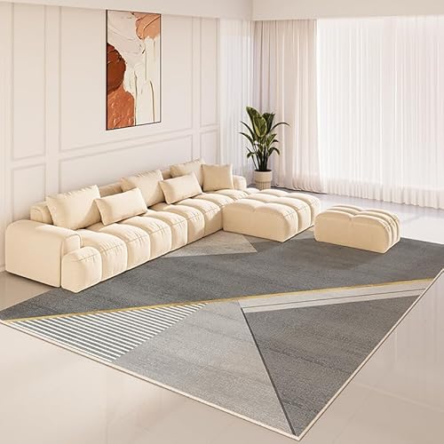 Ldiuttu Große Teppich Wohnzimmer 180 x 200 cm Weich rutschfest Rechteckiger Kurzflor Teppiche für Küche Schlafzimmer Moderne geometrische Linien gelb grau Ldiuttu Große Teppich Wohnzimmer 180 x 200 cm Weich rutschfest Rechteckiger Kurzflor Teppiche für Küche Schlafzimmer Moderne geometrische Linien gelb grau von Ldiuttu