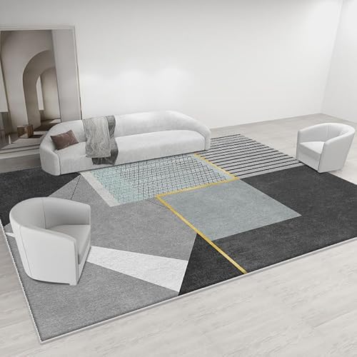 Ldiuttu Große Teppich Wohnzimmer 180 x 200 cm Weich rutschfest Rechteckiger Kurzflor Teppiche für Küche Schlafzimmer Moderne geometrische Linien grau blau schwarz Ldiuttu Große Teppich Wohnzimmer 180 x 200 cm Weich rutschfest Rechteckiger Kurzflor Teppiche für Küche Schlafzimmer Moderne geometrische Linien grau blau schwarz von Ldiuttu