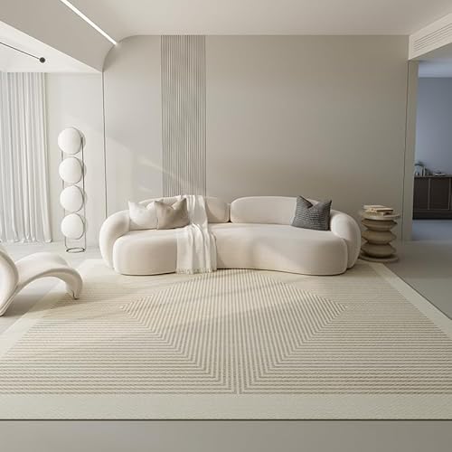 Ldiuttu Großer Teppich 200 x 400 cm Waschbar Wohnzimmerteppich Moderner Anti-Rutsch Kurzflor Teppiche für Küche Esszimmer Schlafzimmer Deko Moderne Linien geometrisch weiß Ldiuttu Großer Teppich 200 x 400 cm Waschbar Wohnzimmerteppich Moderner Anti-Rutsch Kurzflor Teppiche für Küche Esszimmer Schlafzimmer Deko Moderne Linien geometrisch weiß von Ldiuttu