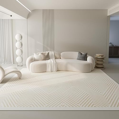 Ldiuttu Großer Teppich 200 x 400 cm Waschbar Wohnzimmerteppich Moderner Anti-Rutsch Kurzflor Teppiche für Küche Esszimmer Schlafzimmer Deko Moderne Linien geometrisch weiß Ldiuttu Großer Teppich 200 x 400 cm Waschbar Wohnzimmerteppich Moderner Anti-Rutsch Kurzflor Teppiche für Küche Esszimmer Schlafzimmer Deko Moderne Linien geometrisch weiß von Ldiuttu