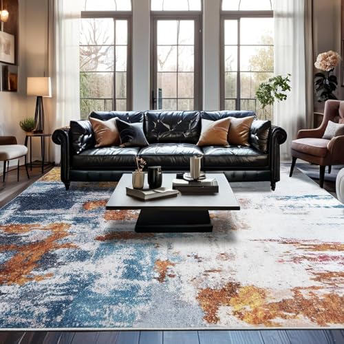 Ldiuttu Kleiner Teppich 90 x 150 cm Waschbarer Anti-Rutsch Kurzflor Carpet für Wohnzimmer KüChen Schlafzimmer Flur Eingang Fußmatte Moderne abstrakte Tinte gelb blau Ldiuttu Kleiner Teppich 90 x 150 cm Waschbarer Anti-Rutsch Kurzflor Carpet für Wohnzimmer KüChen Schlafzimmer Flur Eingang Fußmatte Moderne abstrakte Tinte gelb blau von Ldiuttu