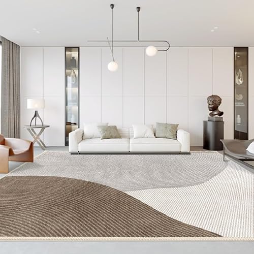 Ldiuttu Teppich Wohnzimmer 130 x 150 cm Rechteckiger rutschfest Teppiche Kurzflor Maschinen waschbar für Flur Wohnzimmer Schlafzimmer Esszimmer Moderne geometrische Linien braun grau Ldiuttu Teppich Wohnzimmer 130 x 150 cm Rechteckiger rutschfest Teppiche Kurzflor Maschinen waschbar für Flur Wohnzimmer Schlafzimmer Esszimmer Moderne geometrische Linien braun grau von Ldiuttu