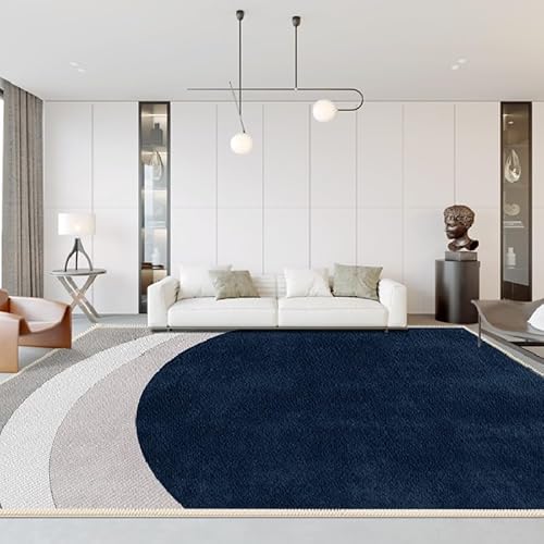 Ldiuttu Teppich Wohnzimmer 130 x 180 cm Waschbarer rutschfest Rechteck Teppich Weich Kurzflor für Schlafzimmer Flur Läufer Moderne geometrische Linien blau grau Ldiuttu Teppich Wohnzimmer 130 x 180 cm Waschbarer rutschfest Rechteck Teppich Weich Kurzflor für Schlafzimmer Flur Läufer Moderne geometrische Linien blau grau von Ldiuttu