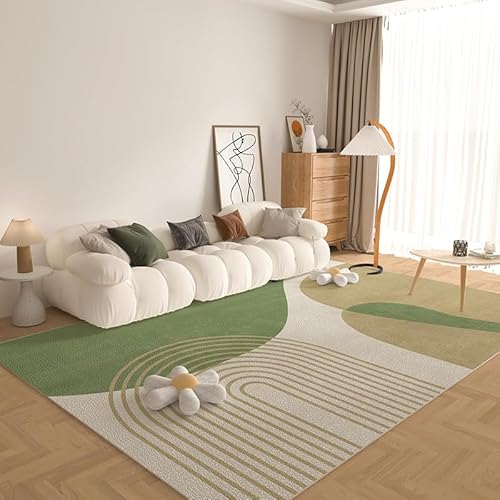 Ldiuttu Teppich Wohnzimmer 130 x 180 cm Waschbarer rutschfest Rechteck Teppich Weich Kurzflor für Schlafzimmer Flur Läufer Moderne geometrische Linien grün beige gelb Ldiuttu Teppich Wohnzimmer 130 x 180 cm Waschbarer rutschfest Rechteck Teppich Weich Kurzflor für Schlafzimmer Flur Läufer Moderne geometrische Linien grün beige gelb von Ldiuttu