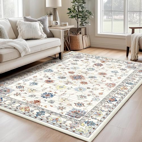 Ldiuttu Teppich Wohnzimmer 80 x 160 cm Teppiche Waschbar Rutschfester Weich Kurzflor Fußmatte für Schlafzimmer Esszimmer Küche Retro Blumenmuster Beige Braun Blau Ldiuttu Teppich Wohnzimmer 80 x 160 cm Teppiche Waschbar Rutschfester Weich Kurzflor Fußmatte für Schlafzimmer Esszimmer Küche Retro Blumenmuster Beige Braun Blau von Ldiuttu