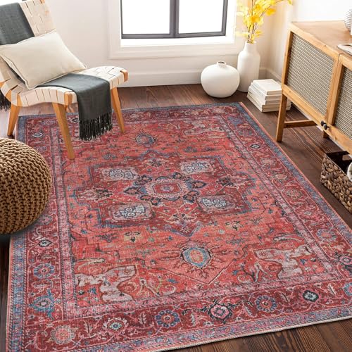 Ldiuttu Teppich Wohnzimmer 80 x 160 cm Teppiche Waschbar Rutschfester Weich Kurzflor Fußmatte für Schlafzimmer Esszimmer Küche Retro floral Ethno-Stil rot blau Ldiuttu Teppich Wohnzimmer 80 x 160 cm Teppiche Waschbar Rutschfester Weich Kurzflor Fußmatte für Schlafzimmer Esszimmer Küche Retro floral Ethno-Stil rot blau von Ldiuttu
