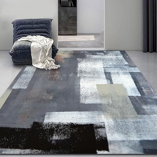 Ldiuttu Teppich Wohnzimmer 80 x 160 cm Teppiche Waschbar Rutschfester Weich Kurzflor Fußmatte für Schlafzimmer Esszimmer Küche Retro geometrische Tinte grau schwarz Ldiuttu Teppich Wohnzimmer 80 x 160 cm Teppiche Waschbar Rutschfester Weich Kurzflor Fußmatte für Schlafzimmer Esszimmer Küche Retro geometrische Tinte grau schwarz von Ldiuttu