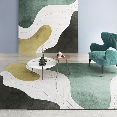 Ldiuttu Teppich Wohnzimmer Groß 200 x 290 cm Weicher rutschfest Waschbarer Schlafzimmer Teppiche Pflegeleichter Dekoration Teppich Moderne Linien grün gelb schwarz Ldiuttu Teppich Wohnzimmer Groß 200 x 290 cm Weicher rutschfest Waschbarer Schlafzimmer Teppiche Pflegeleichter Dekoration Teppich Moderne Linien grün gelb schwarz von Ldiuttu