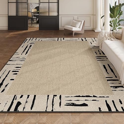 Ldiuttu Teppich Wohnzimmer Groß 200 x 290 cm Weicher rutschfest Waschbarer Schlafzimmer Teppiche Pflegeleichter Dekoration Teppich Moderne Linien schwarz beige Ldiuttu Teppich Wohnzimmer Groß 200 x 290 cm Weicher rutschfest Waschbarer Schlafzimmer Teppiche Pflegeleichter Dekoration Teppich Moderne Linien schwarz beige von Ldiuttu