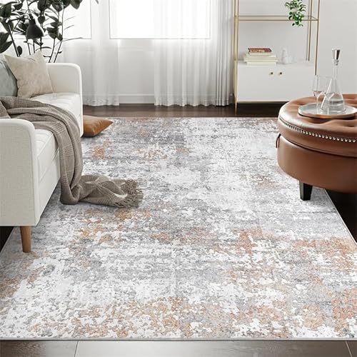 Ldiuttu Teppich Wohnzimmer Groß 200 x 290 cm Weicher rutschfest Waschbarer Schlafzimmer Teppiche Pflegeleichter Dekoration Teppich Moderne Tinte Grau Orange Ldiuttu Teppich Wohnzimmer Groß 200 x 290 cm Weicher rutschfest Waschbarer Schlafzimmer Teppiche Pflegeleichter Dekoration Teppich Moderne Tinte Grau Orange von Ldiuttu