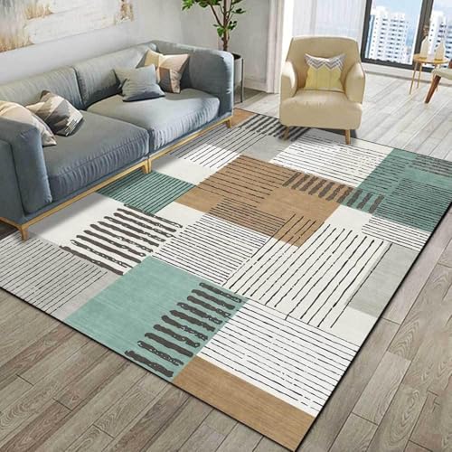 Ldiuttu Teppich Wohnzimmer Groß 200 x 290 cm Weicher rutschfest Waschbarer Schlafzimmer Teppiche Pflegeleichter Dekoration Teppich Moderne geometrische Linien gelb weiß grün Ldiuttu Teppich Wohnzimmer Groß 200 x 290 cm Weicher rutschfest Waschbarer Schlafzimmer Teppiche Pflegeleichter Dekoration Teppich Moderne geometrische Linien gelb weiß grün von Ldiuttu