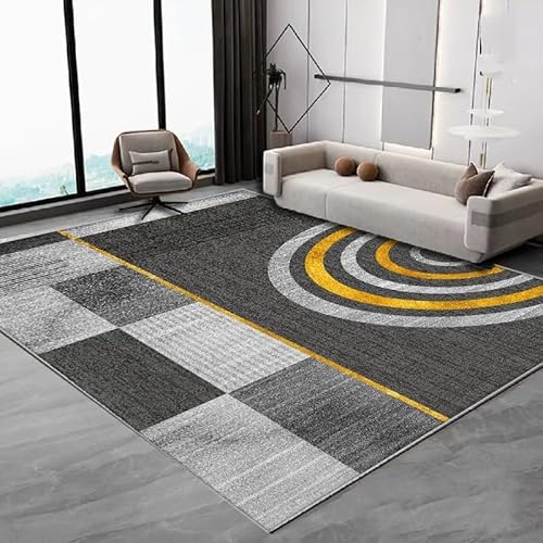 Ldiuttu Teppich Wohnzimmer Groß 200 x 290 cm Weicher rutschfest Waschbarer Schlafzimmer Teppiche Pflegeleichter Dekoration Teppich Moderne geometrische Linien grau gelb Ldiuttu Teppich Wohnzimmer Groß 200 x 290 cm Weicher rutschfest Waschbarer Schlafzimmer Teppiche Pflegeleichter Dekoration Teppich Moderne geometrische Linien grau gelb von Ldiuttu