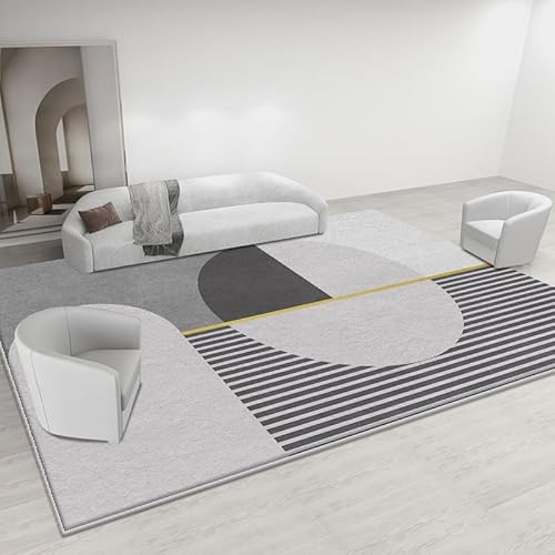 Ldiuttu Teppich Wohnzimmer Groß 200 x 290 cm Weicher rutschfest Waschbarer Schlafzimmer Teppiche Pflegeleichter Dekoration Teppich Moderne geometrische Linien grau gelb Ldiuttu Teppich Wohnzimmer Groß 200 x 290 cm Weicher rutschfest Waschbarer Schlafzimmer Teppiche Pflegeleichter Dekoration Teppich Moderne geometrische Linien grau gelb von Ldiuttu