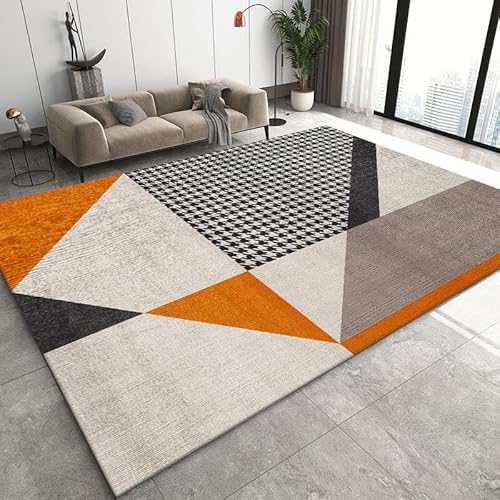 Ldiuttu Teppich Wohnzimmer Groß 200 x 290 cm Weicher rutschfest Waschbarer Schlafzimmer Teppiche Pflegeleichter Dekoration Teppich Moderne geometrische Linien orange schwarz Ldiuttu Teppich Wohnzimmer Groß 200 x 290 cm Weicher rutschfest Waschbarer Schlafzimmer Teppiche Pflegeleichter Dekoration Teppich Moderne geometrische Linien orange schwarz von Ldiuttu