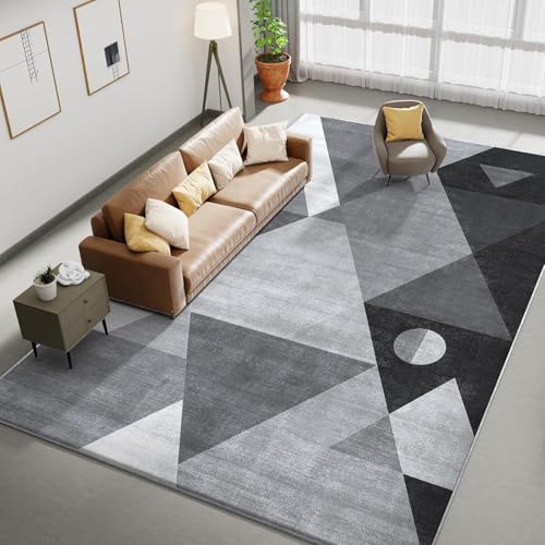 Ldiuttu Teppich Wohnzimmer Groß 200 x 290 cm Weicher rutschfest Waschbarer Schlafzimmer Teppiche Pflegeleichter Dekoration Teppich Modernes geometrisches Grauschwarz Ldiuttu Teppich Wohnzimmer Groß 200 x 290 cm Weicher rutschfest Waschbarer Schlafzimmer Teppiche Pflegeleichter Dekoration Teppich Modernes geometrisches Grauschwarz von Ldiuttu