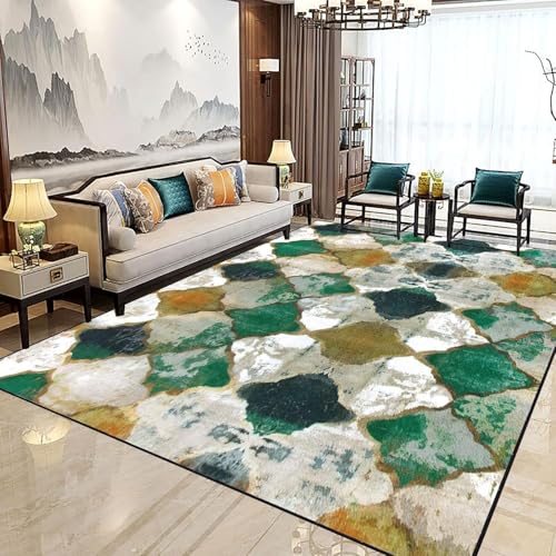Ldiuttu Teppich Wohnzimmer Groß 200 x 290 cm Weicher rutschfest Waschbarer Schlafzimmer Teppiche Pflegeleichter Dekoration Teppich Modernes geometrisches Grüngelb Ldiuttu Teppich Wohnzimmer Groß 200 x 290 cm Weicher rutschfest Waschbarer Schlafzimmer Teppiche Pflegeleichter Dekoration Teppich Modernes geometrisches Grüngelb von Ldiuttu