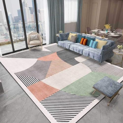 Ldiuttu Teppich Wohnzimmer Groß 200 x 290 cm Weicher rutschfest Waschbarer Schlafzimmer Teppiche Pflegeleichter Dekoration Teppich modern geometrisch rosa grün schwarz Ldiuttu Teppich Wohnzimmer Groß 200 x 290 cm Weicher rutschfest Waschbarer Schlafzimmer Teppiche Pflegeleichter Dekoration Teppich modern geometrisch rosa grün schwarz von Ldiuttu