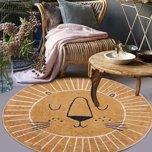 Ldiuttu Teppich Wohnzimmer Rund ø 80 Teppiche Waschbar Rutschfester Weich Kurzflor Fußmatte für Schlafzimmer Esszimmer Küche Moderne geometrische Linien gelb schwarz Ldiuttu Teppich Wohnzimmer Rund ø 80 Teppiche Waschbar Rutschfester Weich Kurzflor Fußmatte für Schlafzimmer Esszimmer Küche Moderne geometrische Linien gelb schwarz von Ldiuttu