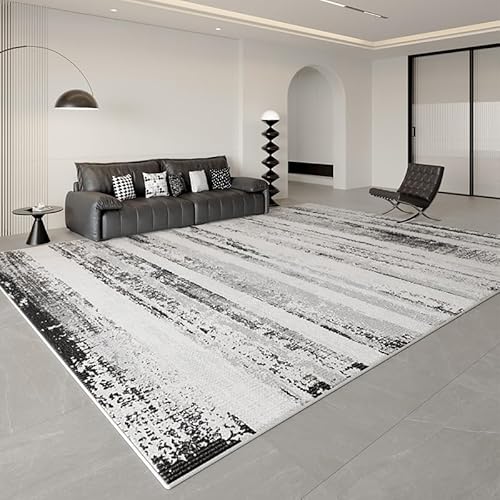 Ldiuttu Teppich für Wohnzimmer 110 x 190 cm Weich Waschbar Rutschfester Kurzflor Teppich für Schlafzimmer Küchen Läufer Flur Moderne abstrakte Tinte schwarz grau Ldiuttu Teppich für Wohnzimmer 110 x 190 cm Weich Waschbar Rutschfester Kurzflor Teppich für Schlafzimmer Küchen Läufer Flur Moderne abstrakte Tinte schwarz grau von Ldiuttu