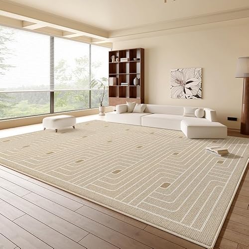Ldiuttu Teppich für Wohnzimmer 110 x 190 cm Weich Waschbar Rutschfester Kurzflor Teppich für Schlafzimmer Küchen Läufer Flur Moderne geometrische Linien beige Ldiuttu Teppich für Wohnzimmer 110 x 190 cm Weich Waschbar Rutschfester Kurzflor Teppich für Schlafzimmer Küchen Läufer Flur Moderne geometrische Linien beige von Ldiuttu