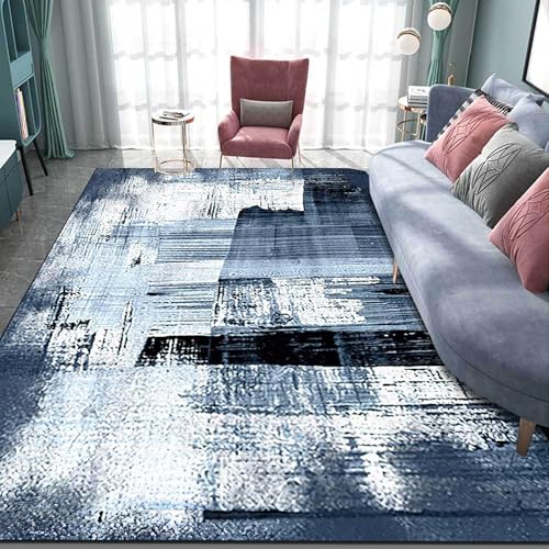 Ldiuttu Teppich fürs Wohnzimmer 120 x 200 cm Teppiche Anti-Rutsch waschbarer Küche Home Decor Schlafzimmer Bettvorleger Moderne abstrakte Tinte blau schwarz grau Ldiuttu Teppich fürs Wohnzimmer 120 x 200 cm Teppiche Anti-Rutsch waschbarer Küche Home Decor Schlafzimmer Bettvorleger Moderne abstrakte Tinte blau schwarz grau von Ldiuttu