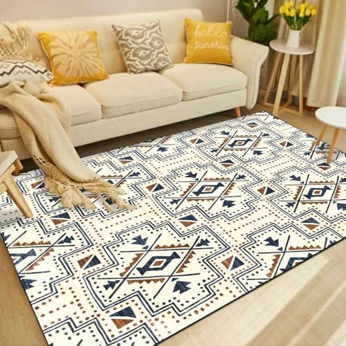 Ldiuttu kleine Teppich 80 x 160 cm Moderner Waschbar Rutschfester Teppich Weich Kurzflor Fußmatte für Schlafzimmer Esszimmer Küche Modernes geometrisches Beigeblau Ldiuttu kleine Teppich 80 x 160 cm Moderner Waschbar Rutschfester Teppich Weich Kurzflor Fußmatte für Schlafzimmer Esszimmer Küche Modernes geometrisches Beigeblau von Ldiuttu