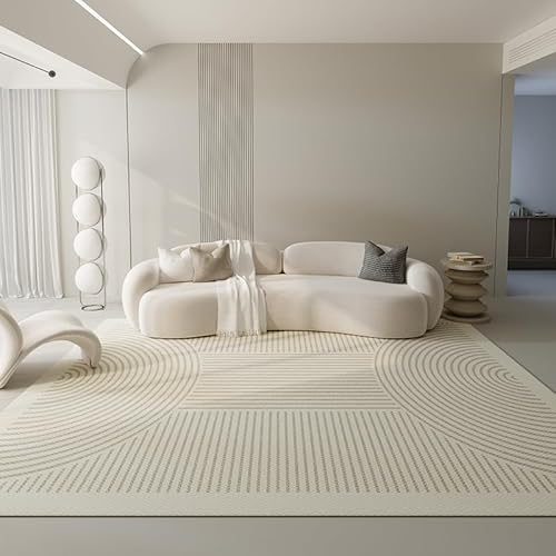 Teppich rutschfest Wohnzimmer 130 x 180 cm Waschbarer Rechteck Teppich Weich Leicht zu Reinigen Kurzflor Schlafzimmer Flur Läufer Moderne Linien geometrisch weiß Teppich rutschfest Wohnzimmer 130 x 180 cm Waschbarer Rechteck Teppich Weich Leicht zu Reinigen Kurzflor Schlafzimmer Flur Läufer Moderne Linien geometrisch weiß von Ldiuttu