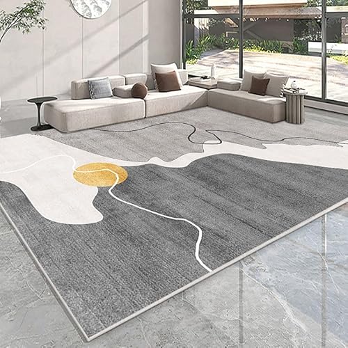 Teppich rutschfest Wohnzimmer 130 x 180 cm Waschbarer Rechteck Teppich Weich Leicht zu Reinigen Kurzflor Schlafzimmer Flur Läufer Moderne Linien grau weiß Teppich rutschfest Wohnzimmer 130 x 180 cm Waschbarer Rechteck Teppich Weich Leicht zu Reinigen Kurzflor Schlafzimmer Flur Läufer Moderne Linien grau weiß von Ldiuttu