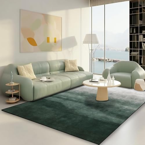 Teppich rutschfest Wohnzimmer 130 x 180 cm Waschbarer Rechteck Teppich Weich Leicht zu Reinigen Kurzflor Schlafzimmer Flur Läufer Modernes Tintengrüngrau von Ldiuttu