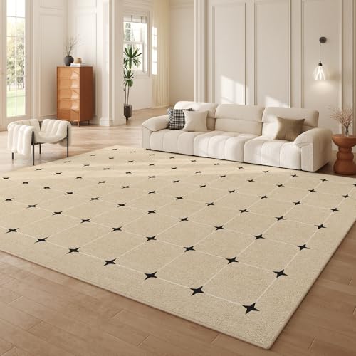 Teppich rutschfest Wohnzimmer 130 x 180 cm Waschbarer Rechteck Teppich Weich Leicht zu Reinigen Kurzflor Schlafzimmer Flur Läufer Modernes geometrisches Gelbschwarz von Ldiuttu