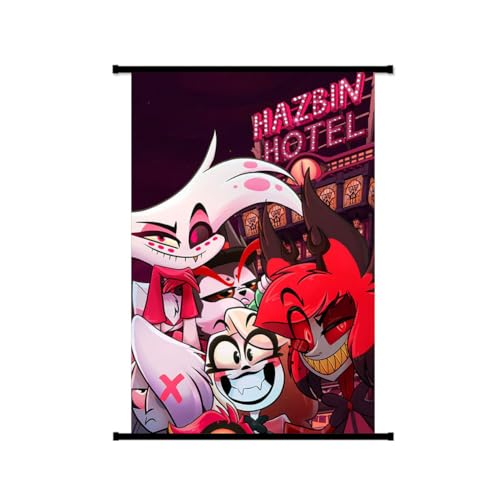 Hazbin Hotel Anime Rollbild/Kakemono aus Stoff Poster Alastor/Angel Dust Poster Bedruckter Stoff zum Aufhängen als Wandkunstdekor von Ldruieu