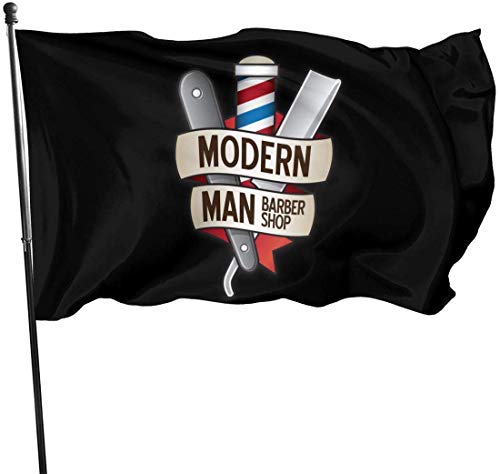 Hofflagge, Banner, moderner Mann, Friseurladen, Rasierer, Licht, Navajas, Thema, Willkommens-Party, Outdoor-Dekoration, Ornament, Picks, Haus, Garten, Hof, Dekoration, 90 x 152 cm Hofflagge, Banner, moderner Mann, Friseurladen, Rasierer, Licht, Navajas, Thema, Willkommens-Party, Outdoor-Dekoration, Ornament, Picks, Haus, Garten, Hof, Dekoration, 90 x 152 cm von Ldsgdfst