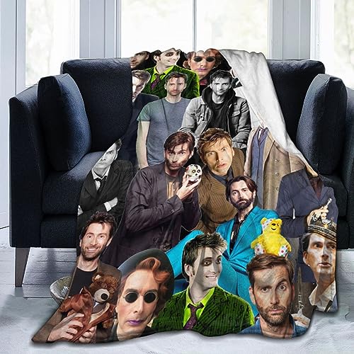 Ldsgdfst Decke David Tennant, weiche und bequeme Woll-Fleece-Überwurfdecke für Sofa, Büro, Auto, Camping, Yoga, Reisen, Heimdekoration, gemütliche Plüsch-Stranddecke, Geschenk von Ldsgdfst