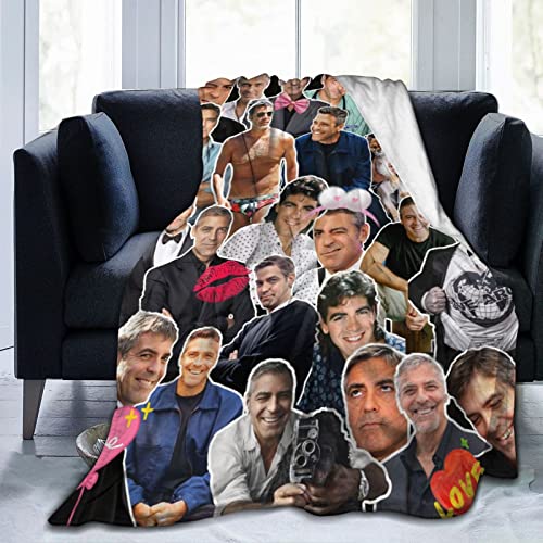 Ldsgdfst George Clooney Decke aus weichem und bequemem Wollfleece, Überwurfdecken für Sofa, Büro, Auto, Camping, Yoga, Reisen, Heimdekoration, gemütliche Plüsch-Stranddecke, Geschenk, 203,2 x 152,4 cm von Ldsgdfst