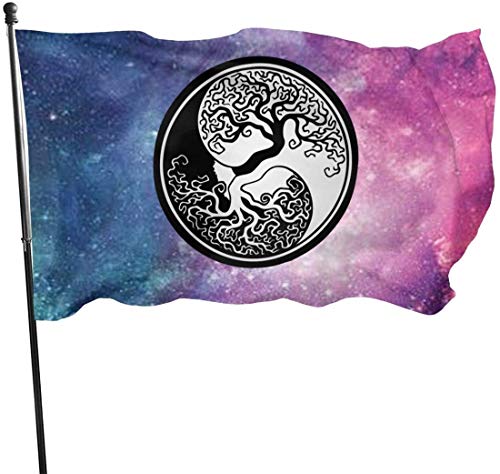 Yin-Yang-Flagge, Banner, Baum des Lebens, 90 x 150 cm, robust, langlebigste Flagge, Nationalflagge, Outdoor-Flagge Yin-Yang-Flagge, Banner, Baum des Lebens, 90 x 150 cm, robust, langlebigste Flagge, Nationalflagge, Outdoor-Flagge von Ldsgdfst
