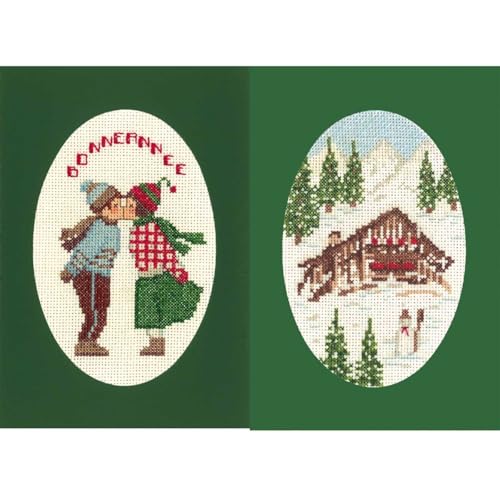 Le Bonheur des Dames Grußkarten 2er Set Kreuzstich Stickpackung von Le Bonheur des Dames
