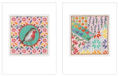 Le Bonheur des Dames Grußkarten 2er Set Kreuzstich Stickpackung von Le Bonheur des Dames