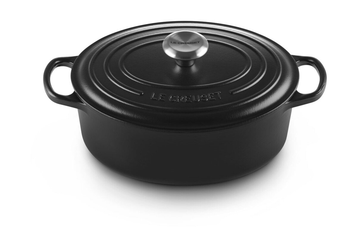 Le Creuset Bräter mit Deckel 29 cm Signature schwarz von Le Creuset