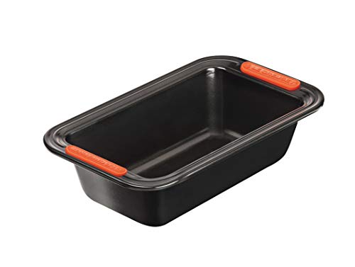 Le Creuset Antihaft Kastenform, Rechteckig, 23,5 x 13,5 cm, Sauerteigbeständig, Aus Karbonstahl gefertigt, Anthrazit/Orange, 94100329000000 von LE CREUSET