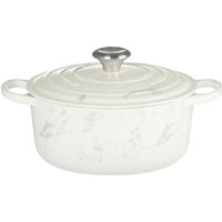 LE CREUSET Bräter 24 cm White Marble SIGNATURE, Gusseisen von Le Creuset