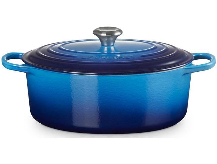 LE CREUSET Bräter Creuset Bräter Signature oval azure 25,7cm, Emailliertes Gusseisen, blau von Le-Creuset