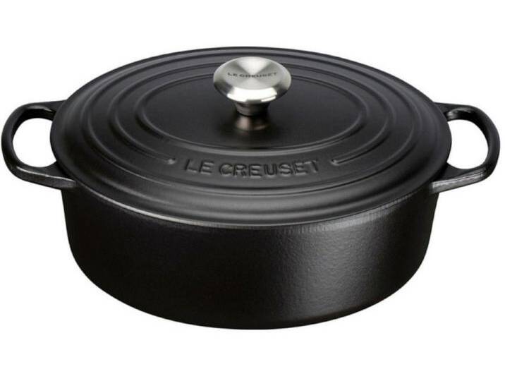 LE CREUSET Bräter Creuset Bräter Signature oval schwarz 31 cm, Gusseisen, schwarz von Le-Creuset