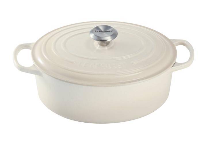 LE CREUSET Bräter Oval 31cm meringue SIGNATURE, Gusseisen von Le-Creuset