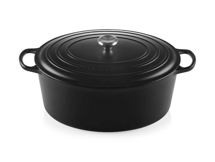 LE CREUSET Bräter Oval 40cm Schwarz SIGNATURE, Gusseisen von Le-Creuset